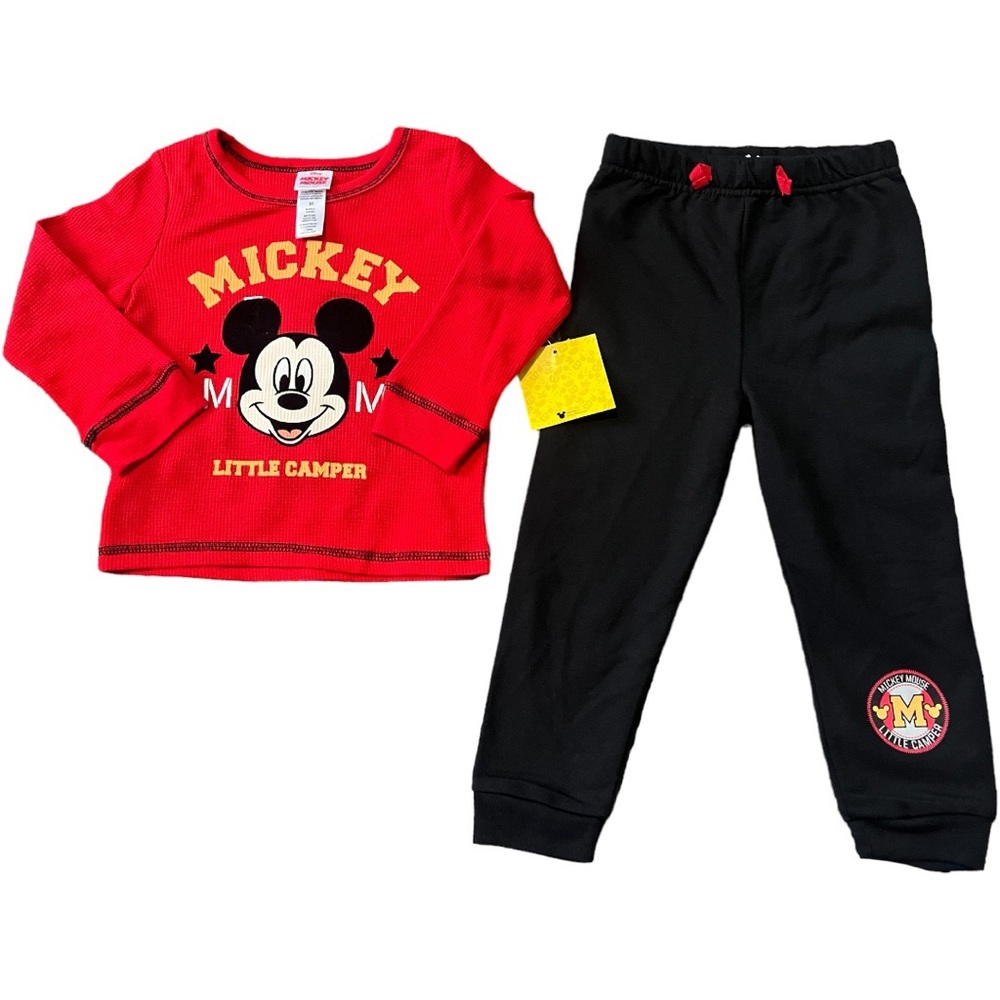 DISNEY Mickey 2-Piece Coordinated Set Long-sleeved Shirt and Pants - Size 3T